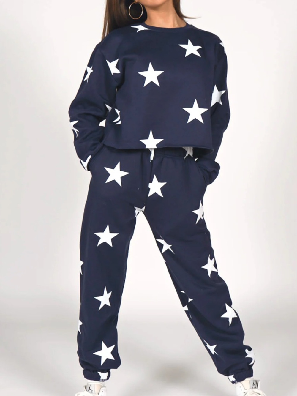 starfit star sweatpants and cropped crewneck sweatshirt